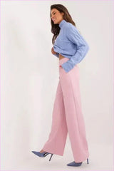 Womens Unbuttoned Pants Elegant Polyester Trousers