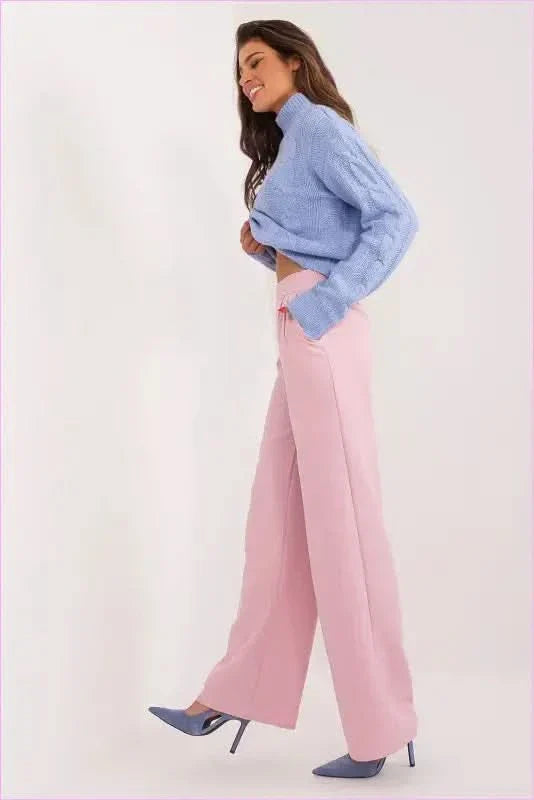 Womens Unbuttoned Pants Elegant Polyester Trousers