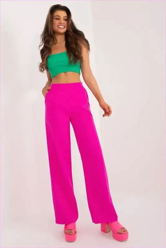 Womens Unbuttoned Pants Elegant Polyester Trousers