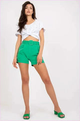 Womens Unique Style Fashion Shorts with Belt