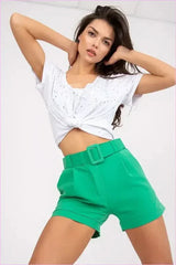 Womens Unique Style Fashion Shorts with Belt