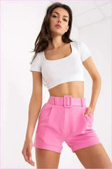 Womens Unique Style Fashion Shorts with Belt