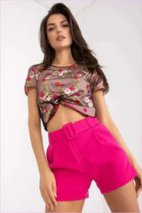 Womens Unique Style Fashion Shorts with Belt