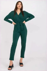 Womens Unique Wrap Jumpsuit Fashion Style