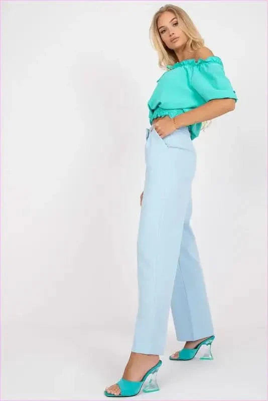 Womens Wide Leg Fabric Pants Fashion Style