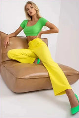 Womens Wide Leg Fabric Pants Fashion Style