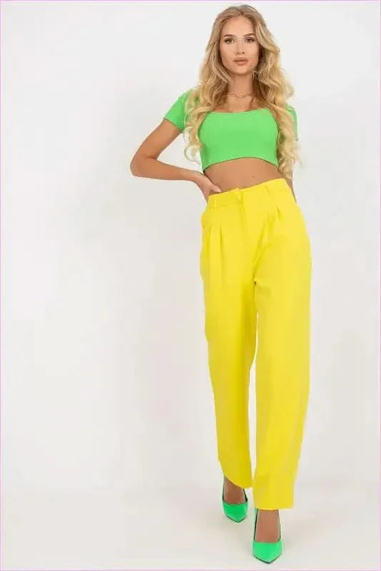 Womens Wide Leg Fabric Pants Fashion Style