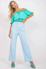 Womens Wide Leg Fabric Pants Fashion Style