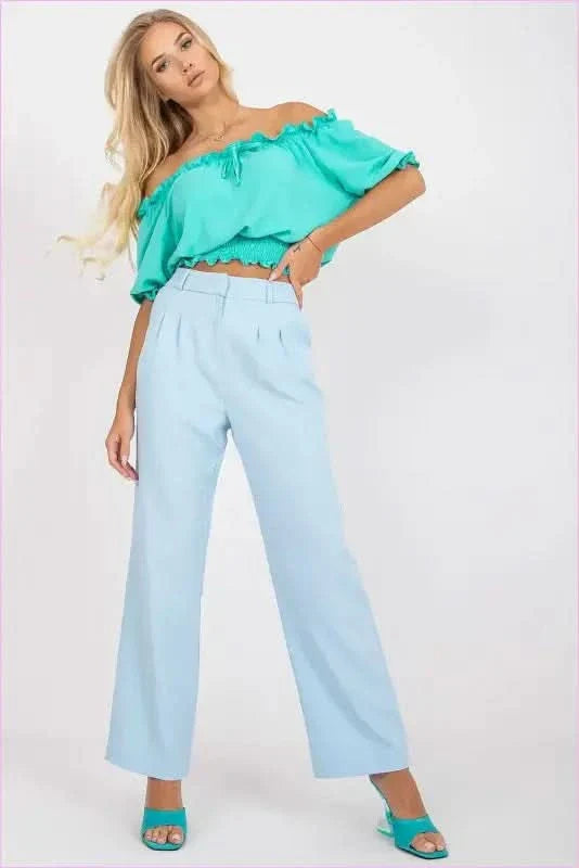 Womens Wide Leg Fabric Pants Fashion Style