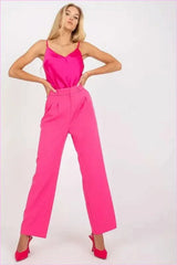 Womens Wide Leg Fabric Pants Fashion Style