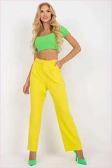 Womens Wide Leg Fabric Pants Fashion Style