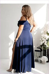 Wrap Neck Long Dress Fashion Style
