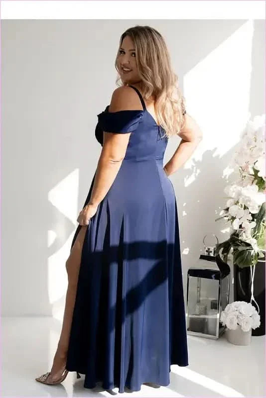 Wrap Neck Long Dress Fashion Style