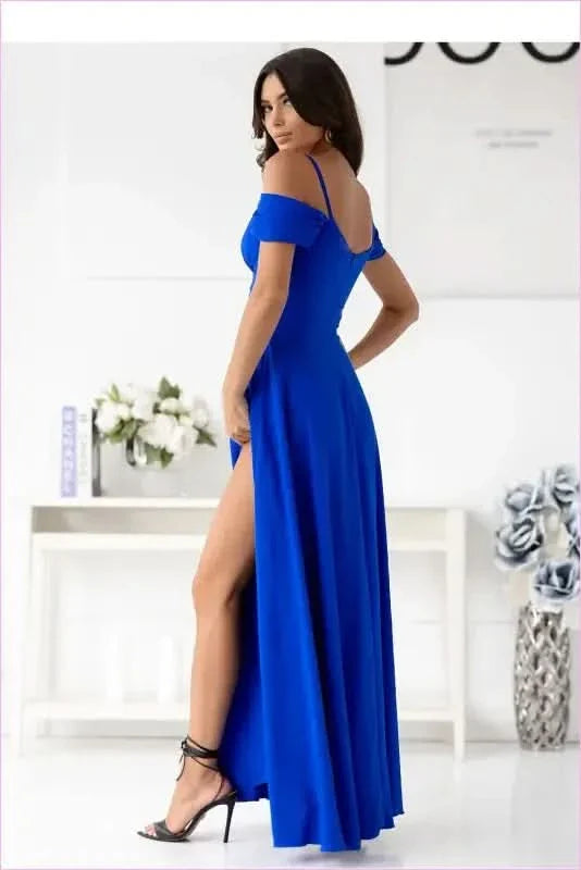 Wrap Neck Long Dress Fashion Style
