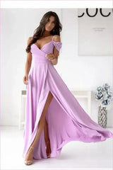 Wrap Neck Long Dress Fashion Style